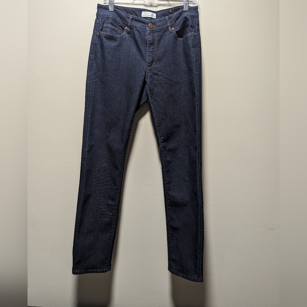 LOFT dark wash curvy straight jeans